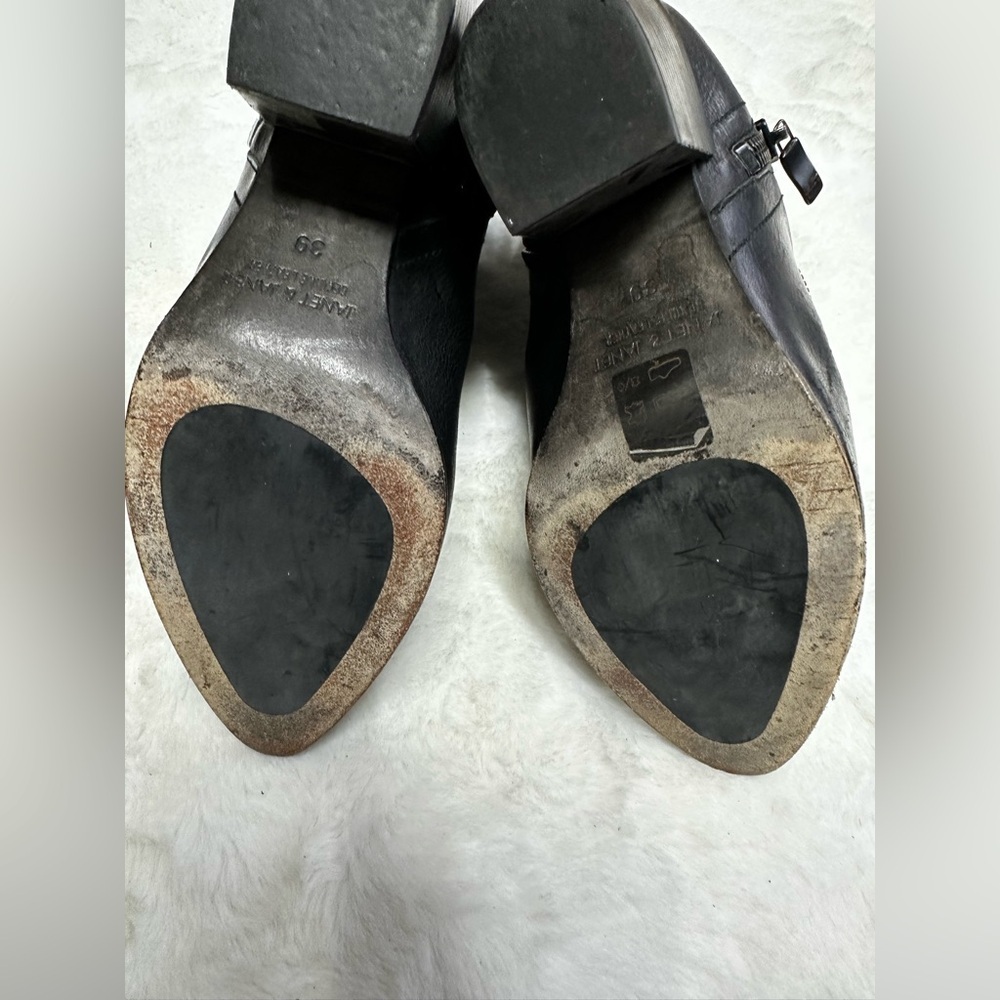 Black Leather Ankle Boots - Picture 10 of 14